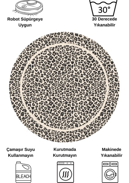 Leopar Desenli Yuvarlak Lateks Deri Halı indirimleri