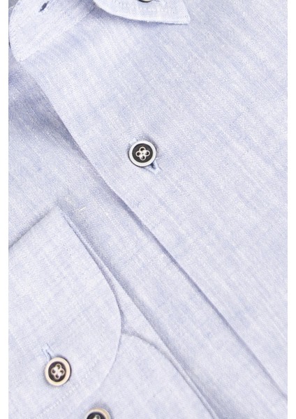 Erkek Düğmeli Yaka Gömlek Keten Uzun Kollu Rahat Kalıp Mavi modelleri