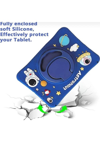 Astronot Karakterli Dayanıklı Çocuk Tablet Kılıfı Standlı Eğlenceli Koruyucu Kapak fiyatları