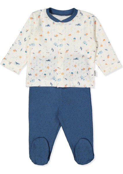 Ajurlu Patikli Pijama Takımı (Shıp Boy) Lacivert