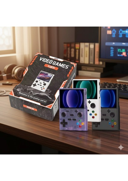 XGB35 Kablosuz Oyun Konsolu – Çift Kollu Taşınabilir Retro Video Oyun Konsolu Kulaklık Hediyeli