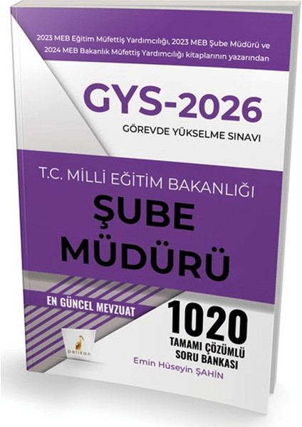 2026 Gys Görevde Yükselme Sınavı T.c. Milli Eğitim Bakanlığı Şube Müdürü Tamamı Çözümlü Soru Bankası