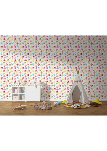 219-4 - Renkli Suluboya El Izleri Çocuk Odası Duvar Kağıdı modelleri