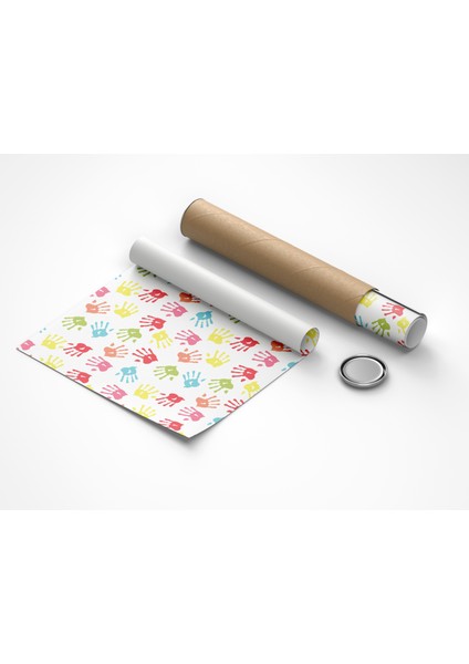 219-4 - Renkli Suluboya El Izleri Çocuk Odası Duvar Kağıdı indirimleri