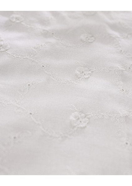 Saule King Size %100 Pamuk Brodeli Nevresim Takımı - Beyaz