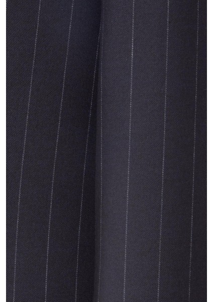 Erkek Kruvaze Takım Elbise Silik Çizgili Kırlangıç Yaka Çift Yırtmaç Modern Fit Lacivert fiyatları