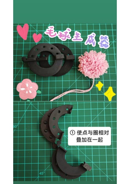 Ponpon Aparatı Pompom Yapma Aleti 2 Adet