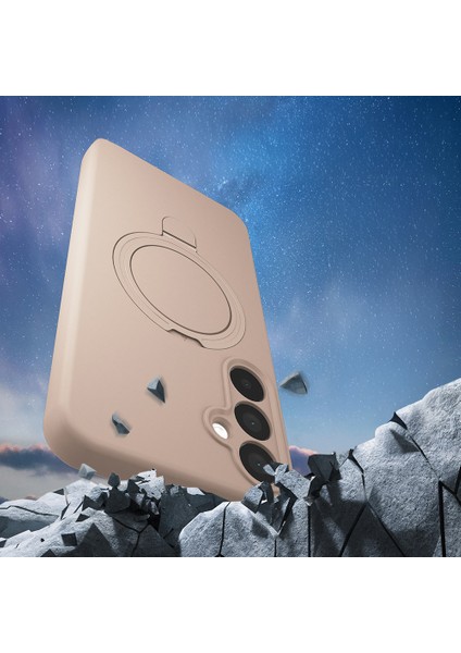 Samsung Galaxy A17 Kılıf Magsafe Halkalı Extra Standlı Içi Kadife Yumuşak Renkli Silikon Samara Kapak fırsatları