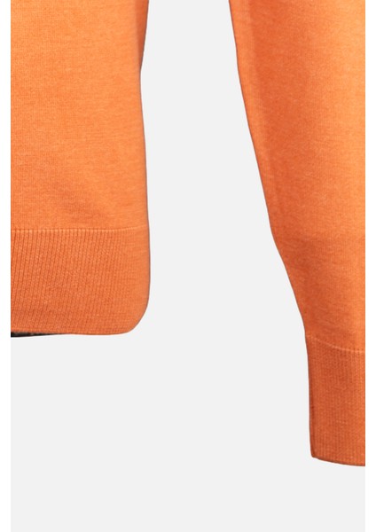 Erkek Yarım Balıkçı Yaka Triko Kazak Pamuk Kaşmir Slim Fit Kiremit modelleri