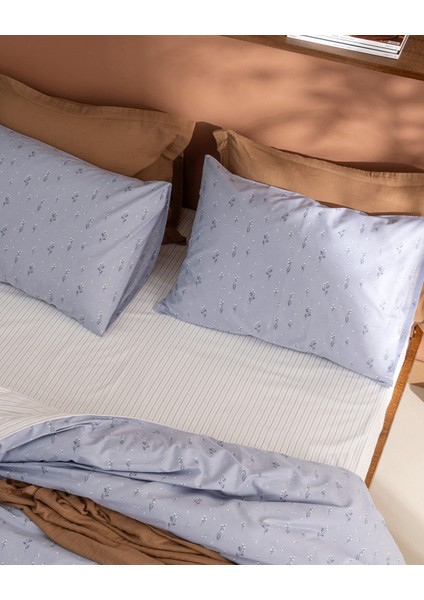 Afrodille Tek Kişilik %100 Pamuk Ranforce Baskılı Nevresim Takımı - Mavi fırsatları