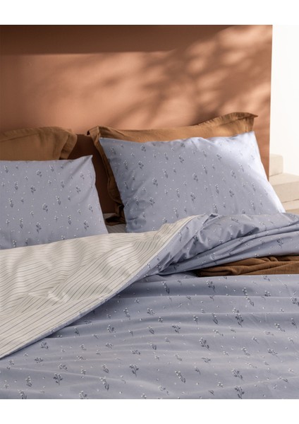 Afrodille Tek Kişilik %100 Pamuk Ranforce Baskılı Nevresim Takımı - Mavi indirimleri