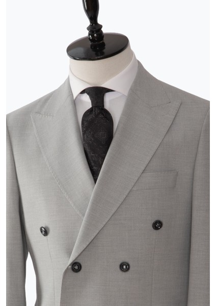 Erkek Kruvaze Takım Elbise Kırlangıç Yaka Yarım Astar Torba Cep Modern Fit A.gri fırsatları