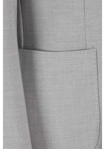 Erkek Kruvaze Takım Elbise Kırlangıç Yaka Yarım Astar Torba Cep Modern Fit A.gri