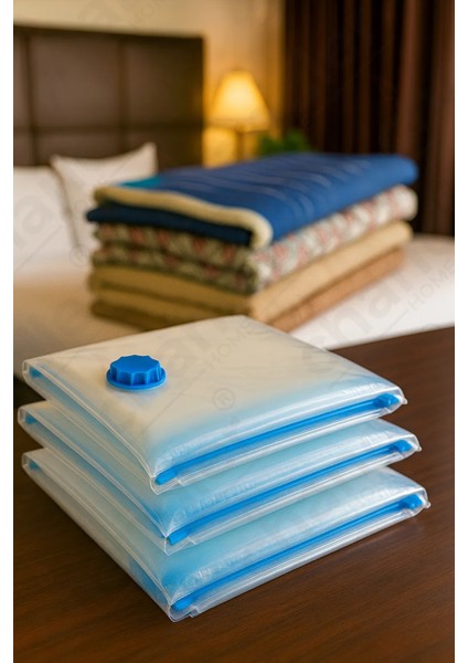 Airlock Vakumlu Hurç 3'lü Şeffaf Giysi & Yorgan Saklama Torbası