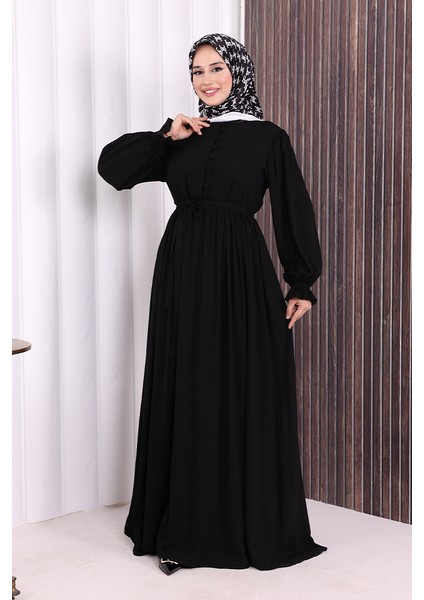 Düğme Detay Elbise 6055 Siyah fiyatları