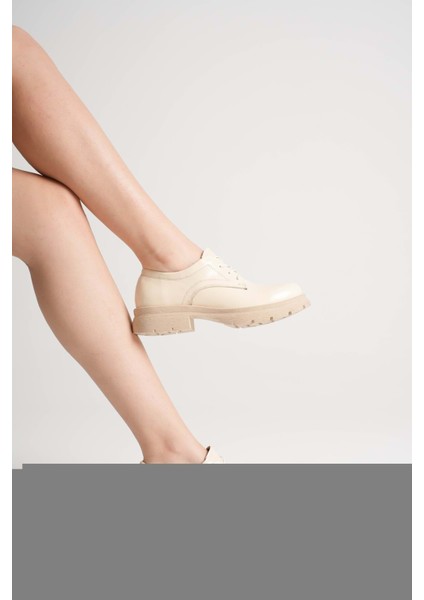 Kadın Hakiki Deri Bağcıklı Oxford Ayakkabı - Kahve fiyatları