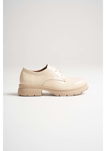 Kadın Hakiki Deri Bağcıklı Oxford Ayakkabı - Kahve modelleri