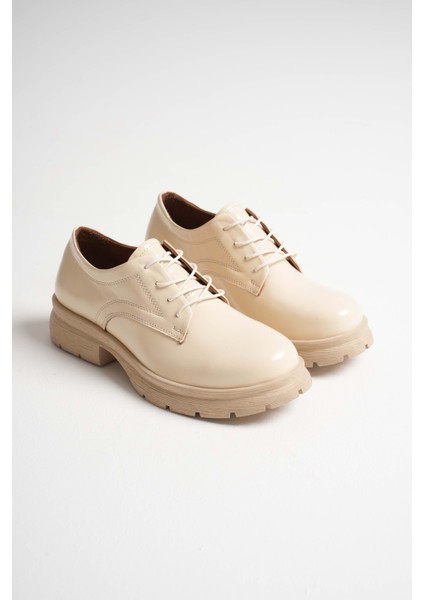Kadın Hakiki Deri Bağcıklı Oxford Ayakkabı - Kahve fırsatları