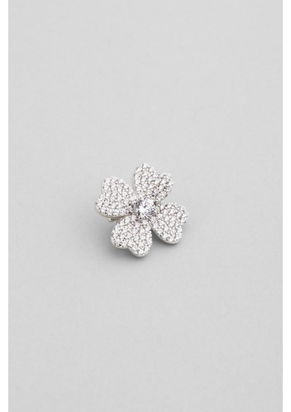 Dört Yapraklı Yonca 18 Ayar Beyaz Altın Kaplama Gümüş Charm fiyatları