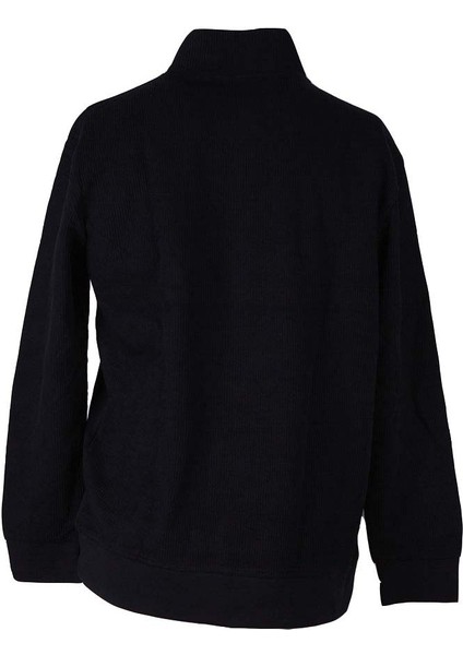 Yarım Fermuarlı Raporlu Selani Siyah Erkek Sweatshirt 5716 modelleri