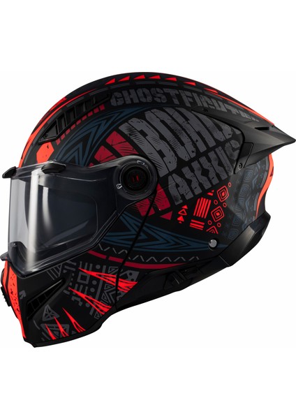 Ghostfighter Sv Boho C3 Kırmızı Motosiklet Çene Açılır Kask