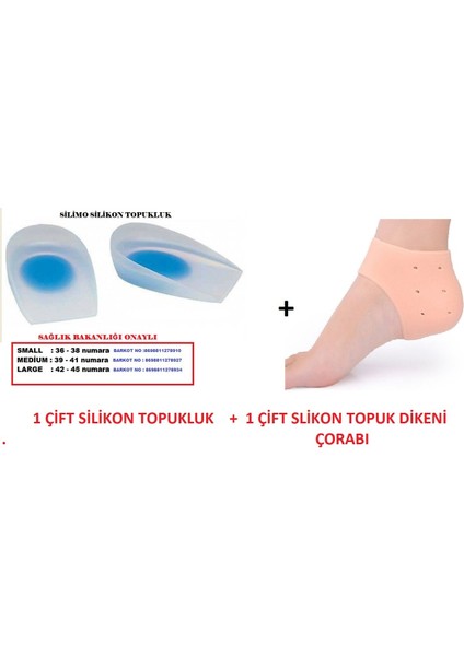 Ortopedik Jel Topukluk Tabanlık Topuk Dikeni Için %100 Jel 2 Adet Çorap