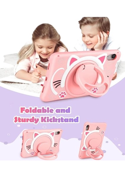 Kedi Karakterli Dayanıklı Çocuk Tablet Kılıfı Standlı Eğlenceli Koruyucu Kapak modelleri