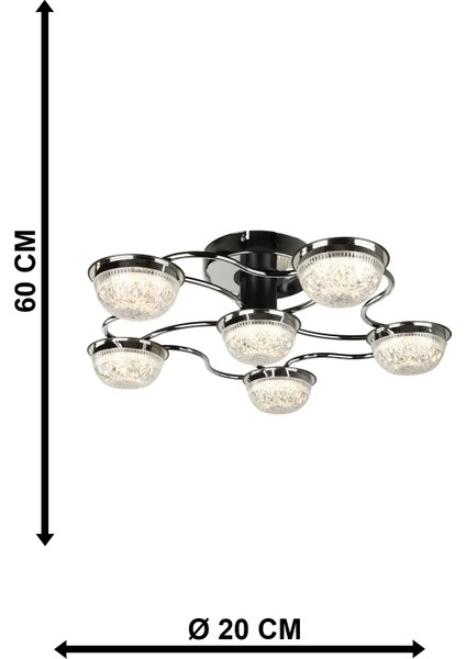Petrov Ledli 6.lı Avize Krom Kaplama modelleri