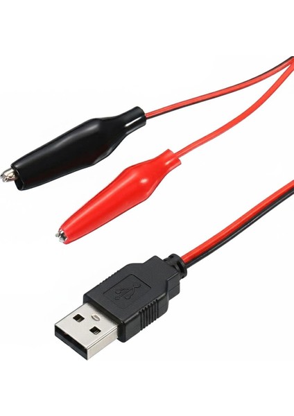 Powermaster PM-28657 USB Erkek Küçük Krokodil Uçlu 5V 2A Test Kablosu 60 cm Akü Maşası USB Kablo fiyatları