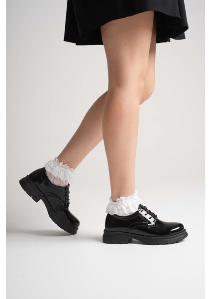 Kadın Hakiki Deri Bağcıklı Oxford Ayakkabı - Kahve modelleri