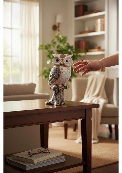 Lüks Işlemeli Feng Shui Baykuş Heykeli 20CM Dekoratif Biblo Masa Üstü Obje Ev Ofis Yeni Yıl Hediyesi indirimleri