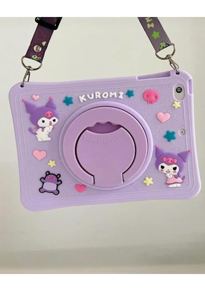 Kuromi Karakterli Dayanıklı Çocuk Tablet Kılıfı Standlı Eğlenceli Koruyucu Kapak