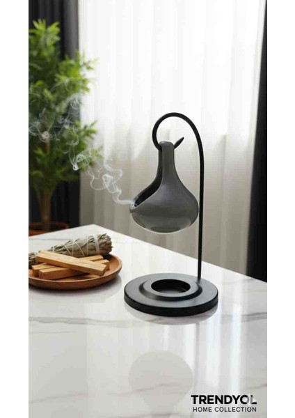 Seramik Askılı Buhurdanlık Füme Gri – Aromaterapi