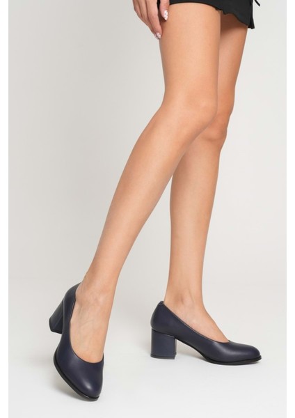 Kadın Hakiki Deri Kalın Topuklu Klasik Ayakkabı - Siyah fırsatları