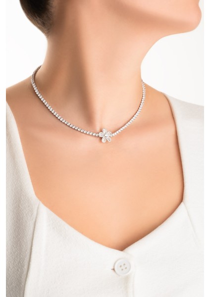 Papatya 18 Ayar Beyaz Altın Kaplama Gümüş Charm indirimleri