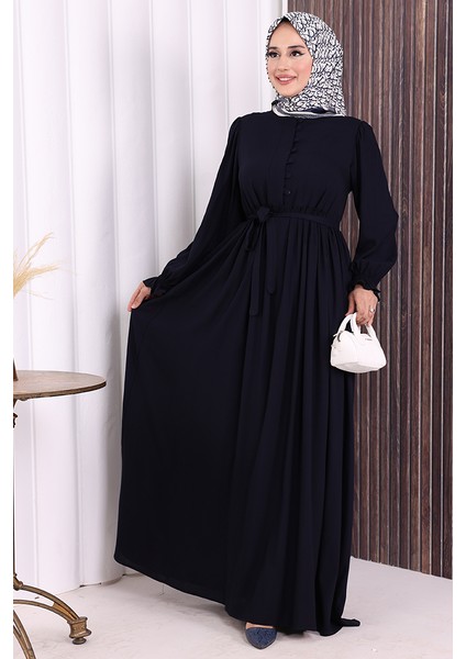 Düğme Detay Elbise 6055 Lacivert fiyatları