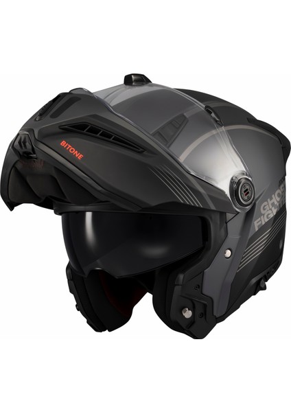Ghostfighter Sv Bitone C12 Dark Grey Motosiklet Çene Açılır Kask fiyatları
