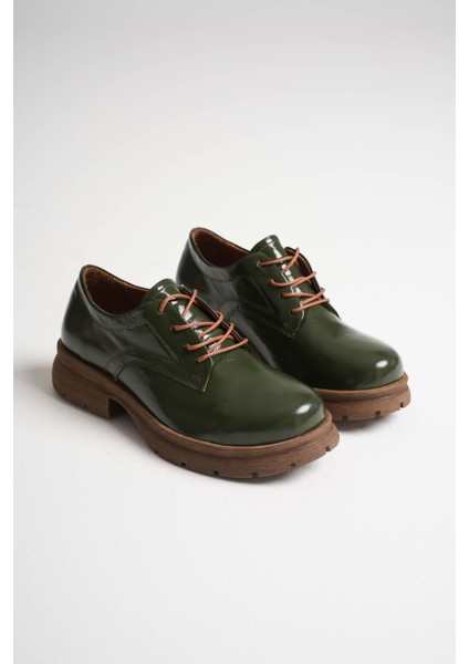 Kadın Hakiki Deri Bağcıklı Oxford Ayakkabı - Kahve modelleri