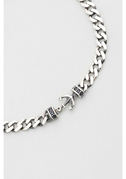 Çapa Figürlü Cilalı 21 cm Gümüş Erkek Gurmet Zincir Bileklik indirimleri
