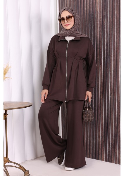 Fermuarlı Ikili Oysho Takım 6058 Kahverengi