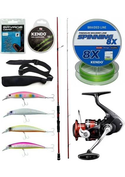 Spin Olta Seti Okuma Red Spin 243 cm 7-28 gr 2 Parça&shimano Sienna 4000 Fg Spin Makinesi