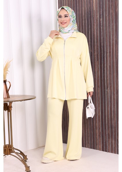 Fermuarlı Ikili Oysho Takım 6058 Sarı