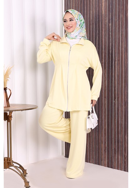 Fermuarlı Ikili Oysho Takım 6058 Sarı modelleri