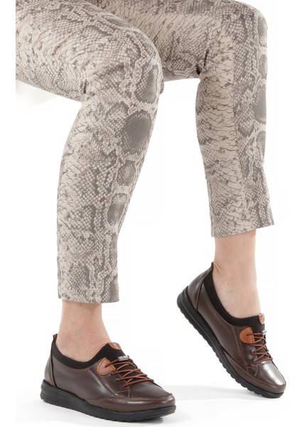 ARTI-ARTI014-BB-0051 Hakiki Deri Günlük Ortopedik Kadın Kahverengi Babet Ayakkabı fiyatları