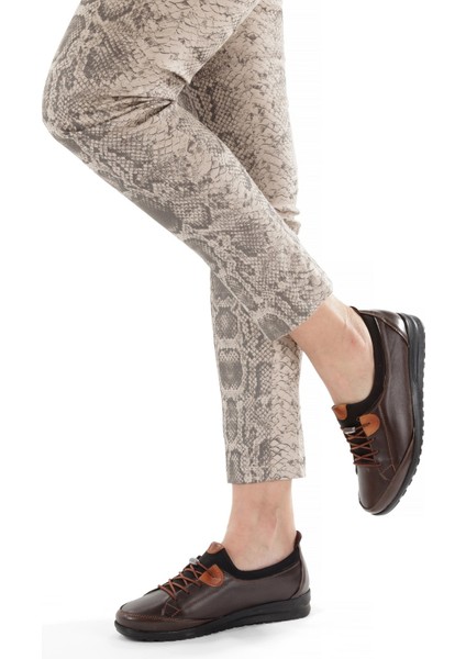 ARTI-ARTI014-BB-0051 Hakiki Deri Günlük Ortopedik Kadın Kahverengi Babet Ayakkabı modelleri