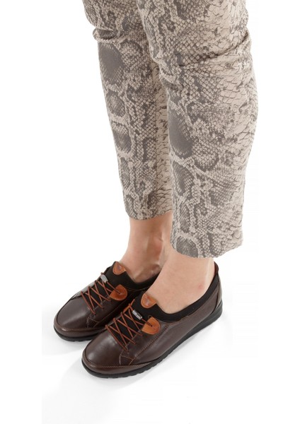 ARTI-ARTI014-BB-0051 Hakiki Deri Günlük Ortopedik Kadın Kahverengi Babet Ayakkabı fırsatları