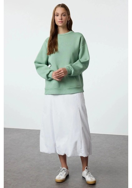 3 Iplik Şardonlu Bisiklet Yaka Sweatshirt Mint modelleri