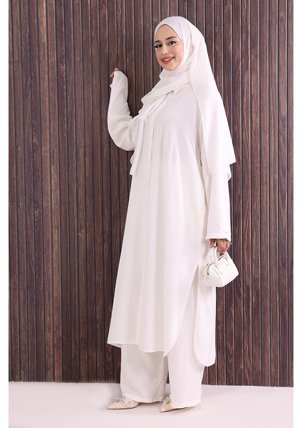 Düğmeli Ikili Takım 6057 Ekru fiyatları