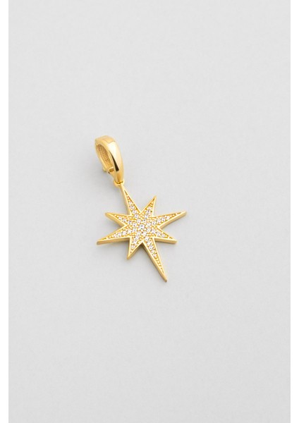 Kuzey Yıldızı 18 Ayar Sarı Altın Kaplama Gümüş Charm fiyatları