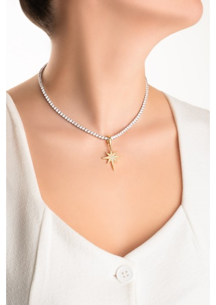 Kuzey Yıldızı 18 Ayar Sarı Altın Kaplama Gümüş Charm indirimleri